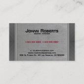 Carte De Visite Gris Grungy Texture métallique (Dos)