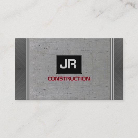 Carte De Visite Gris Grungy Texture métallique (Devant)