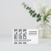 Carte De Visite Gris Handyman Outils Panneau Construction (Debout devant)