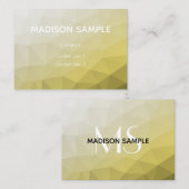 Carte De Visite Gris Jaune ombre Mesh cool Motif Monogramme (Devant / Derrière)