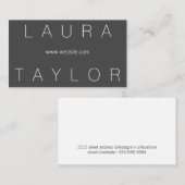 Carte De Visite Gris lisse et sophistiqué (Devant / Derrière)