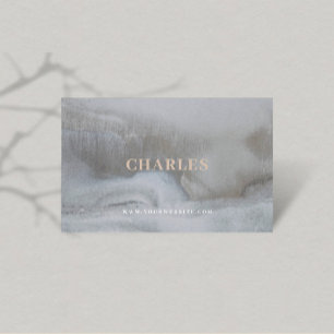 Carte De Visite Gris Luxe Vintage Texture simple rouillé Monogramm