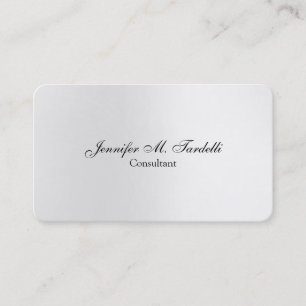 Carte De Visite Gris Métallisé Minimaliste Professionnel Simple