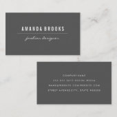 Carte De Visite Gris minimal (Devant / Derrière)