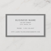 Carte de visite gris minimal (Dos)