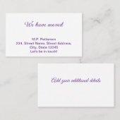 Carte De Visite gris minimal que nous avons déplacé ajouter le tex (Devant / Derrière)