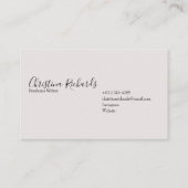 Carte De Visite Gris minimaliste élégant (Dos)
