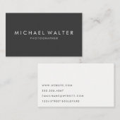 Carte De Visite Gris Minimaliste Professionnel (Devant / Derrière)