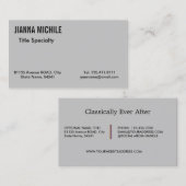 Carte De Visite Gris Minimaliste Professionnel (Devant / Derrière)