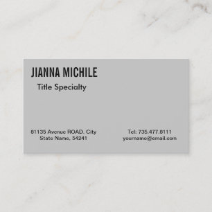 Carte De Visite Gris Minimaliste Professionnel