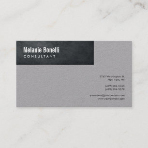 Carte De Visite Gris Minimaliste Simple Taille Standard Moderne