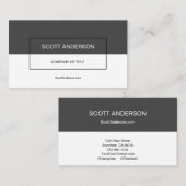 Carte De Visite Gris moderne (Devant / Derrière)