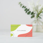 Carte De Visite Gris moderne corail citron blanc abstrait bracelet (Debout devant)