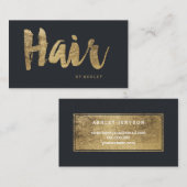 Carte De Visite Gris moderne de typographie d'or de faux de (Devant / Derrière)