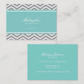 Carte De Visite Gris moderne élégant et blanc de Chevron avec le (Devant / Derrière)