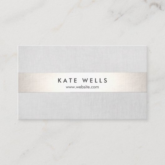 Carte De Visite Gris moderne et Faux Silver Stripe (Devant)