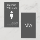 Carte De Visite Gris moderne / Icône (Devant / Derrière)