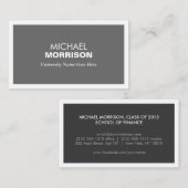 CARTE DE VISITE GRIS MODERNE POUR LES ÉTUDIANTS DE (Devant / Derrière)