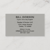 Carte de visite gris moderne professionnel noir (Dos)