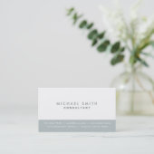 Carte De Visite Gris moderne simple professionnel et blanc (Debout devant)