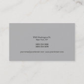 Carte De Visite Gris monogramme gris noir professionnel (Dos)