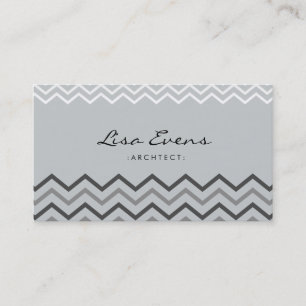 Carte de visite gris Motif classique Chevron