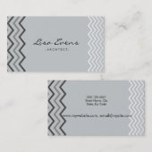 Carte de visite gris Motif classique Chevron (Devant / Derrière)