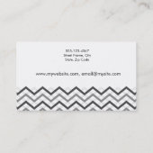 Carte de visite gris Motif classique Chevron (Dos)