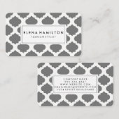Carte De Visite Gris Motif orné (Devant / Derrière)