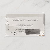 Carte de visite gris neutre Abstrait d'aquarelle (Dos)