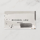 Carte de visite gris neutre Abstrait d'aquarelle (Devant)