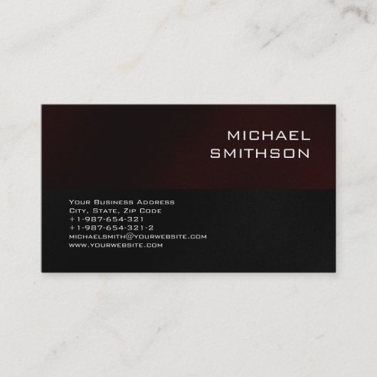 Carte de visite gris-noir foncé à rayure rouge fon (Devant)