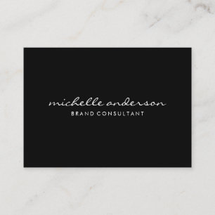 Carte De Visite Gris noir minimaliste avec texte cursif