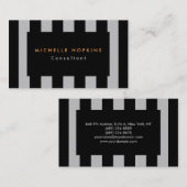 Carte De Visite Gris Noir moderne Gris Gris Chic professionnel (Devant / Derrière)