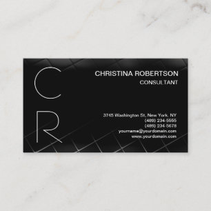 Carte de visite gris noir Monogramme