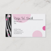 Carte de visite gris noir rose chic (Dos)