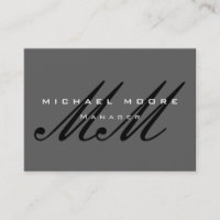 Gris noir Script Monogramme moderne