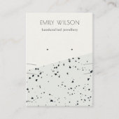 Carte De Visite Gris Noir Terrazzo Texture Stud Elevage Collier (Devant)