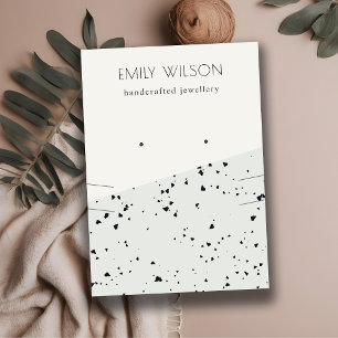 Carte De Visite Gris Noir Terrazzo Texture Stud Elevage Collier