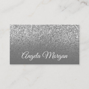 Carte De Visite Gris Ombre Parties scintillant argent photo