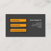 Carte De Visite Gris Orange Moderne (Dos)