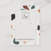Carte De Visite Gris Orange Terrazzo Ecouter Collier Afficher logo (Devant)