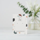 Carte De Visite Gris Orange Terrazzo Ecouter Collier Afficher logo (Debout devant)