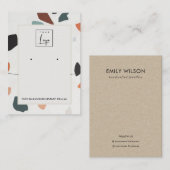 Carte De Visite Gris Orange Terrazzo Ecouter Collier Afficher logo (Devant / Derrière)