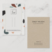 Carte De Visite Gris Orange Vert Terrazzo Clip Écran de cheveux Lo (Devant / Derrière)