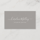 Carte De Visite Gris pâle | Script de signature (Devant)