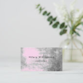 Carte De Visite Gris Pastel Gris Gris Rose Grunge Texture Feminine (Debout devant)