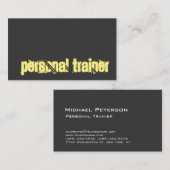 Carte De Visite Gris Personal Trainer Fitness Sport Custom Linen (Devant / Derrière)