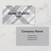 carte de visite gris plaid et blanc double face (Devant / Derrière)