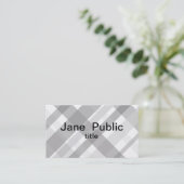 carte de visite gris plaid et blanc double face (Debout devant)